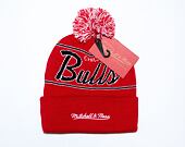 Kulich Mitchell & Ness SCRIPT POM BEANIE HWC Chicago Bulls Red