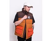 Vesta Karl Kani OG Block Puffer Vest dark orange/sand/brown