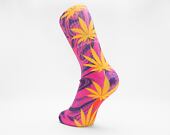 Ponožky HUF Digtial Plantlife Sock purple x yellow