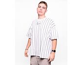 Triko Karl Kani Small Signature Heavy Jersey Pinstripe Tee white/black