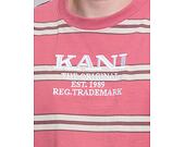 Triko Karl Kani Retro Stripe Tee rose/brown/light sand