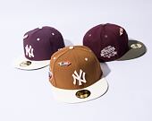 Kšiltovka New Era 59FIFTY MLB WS Sidepatch Trail Mix New York Yankees Toasted Peanut / Chrome White