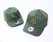 Dětská kšiltovka New Era 9FORTY Kids A-Frame Trucker MLB Tonal Mesh New York Yankees Olive