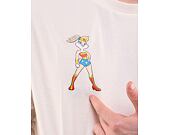 Triko New Era Superhero × Looney Tunes Character Oversized Tee Off White