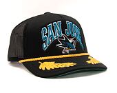Kšiltovka Mitchell & Ness Nhl Gold Leaf Trucker Sharks Black