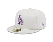 Kšiltovka New Era 59FIFTY MLB League Essential Los Angeles Dodgers Stone / Purple Nitro