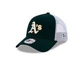 Kšiltovka New Era 9FORTY A-Frame Trucker MLB Team Script Oakland Athletics Dark Green / White