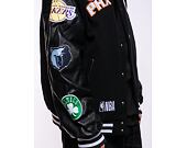 Bunda New Era NBA Badge Varsity Jacket NBA All-Over Black / Optic White