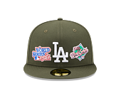 Kšiltovka New Era 59FIFTY MLB 5 Olive WS Los Angeles Dodgers New Olive / White