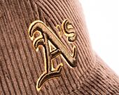 Kšiltovka New Era 9FORTY MLB Wide Cord Oakland Athletics Dark Brown / Bronze
