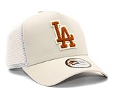 Kšiltovka New Era 9FORTY A-Frame Trucker MLB Boucle Los Angeles Dodgers Stone / Caramel Brown / Off