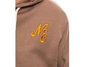 Mikina New Era Script Logo Oversized Hoody Ash Brown / Metalic Gold
