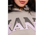 Dámská Mikina Karl Kani Woven Signature Glitter OS Hoodie light grey
