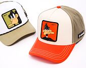 Kšiltovka Capslab - Trucker Looney Tunes - Daffy Duck - Cream / Olive / Orange