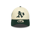 Kšiltovka New Era - MLB WS Patch Retro 9FORTY M-CROWN - Oakland Athletics - Cream / Dark Green