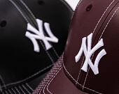 Dámská Kšiltovka New Era - MLB Contrast Stitch PU Leather 9FORTY - NY Yankees - Burgundy / White