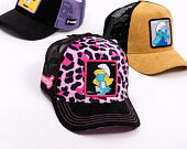 Kšiltovka Capslab - Smurfs Trucker - Leopard Icon - Black / Pink