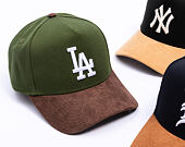 Kšiltovka New Era - MLB Suede Visor 9FORTY A-Frame - LA Dodgers - Rifle Green / Brown