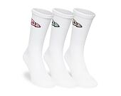 Ponožky New Era - Flag Crew Socks 3pk - White