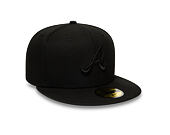 Kšiltovka New Era - MLB Black on Black 59FIFTY - Atlanta Braves - Black