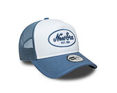 Dětská Kšiltovka New Era - Branded Oval Patch 9FORTY A-Frame Trucker - Blue / White