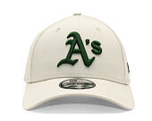 Kšiltovka New Era - MLB League Essential 9FORTY - Oakland Athletics - Stone / Dark Green