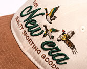 Kšiltovka New Era - Branded Suede Pre-Curved 9FIFTY - Cream / Deep Auburn