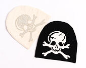 Kulich Ed Hardy - Unisex Skull Vegan Leather Applique Beanie - Black