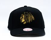 Kšiltovka Mitchell & Ness - NHL Black And Gold Pro Snapback - Chicago Blackhawks - Black
