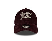 Kšiltovka New Era - MLB Cord Script 9TWENTY A-Frame - NY Yankees - Maroon