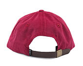 Kšiltovka HUF Cord Script 6 panel Ruby Strapback