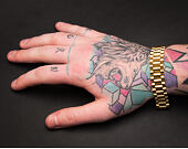 Pozlacený náramek King Ice Gold Rolex Link Bracelet