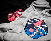 Mikina s kapucí Pink Dolphin Splash Wave Hoodie Heather Grey