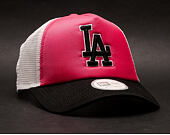 Kšiltovka New Era Front On Los Angeles Dodgers Trucker Pink/White/Black Snapback