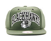 Kšiltovka Mitchell & Ness Black And White Arch Chicago Blackhawks Olive Snapback