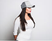 Dámská kšiltovka New Era Jersey Trucker 9FORTY Grey Snapback