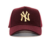 Dámská Kšiltovka New Era Melton A-Frame New York Yankees 9FORTY Maroon Gold Snapback