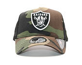 Kšiltovka New Era Camo Team Aframe Trucker Oakland Raiders 9FORTY Woodland Camo Snapback