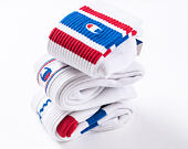 Ponožky Champion 804592 1PP Crew Socks WW001 White/Red & Blue Stripe