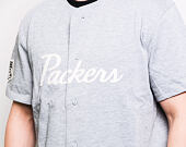 Triko New Era Green Bay Packers Script Button Up Light Gray Heather