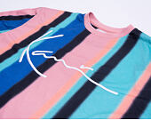 Triko Karl Kani Signature Stripe Tee 6060595 Turquoise/Black/Blue/Pink