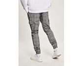 Kalhoty Urban Classic TB3138 AOP Glencheck Cargo Jog Pants White/Black