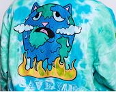 Mikina RIP N DIP Save the World Embroidered Hoodie RND7012 Aqua & Green Tie Dye