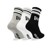 Ponožky New Era Retro stripe Crew 3Pack