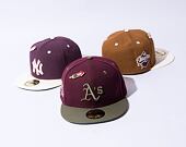 Kšiltovka New Era 59FIFTY MLB WS Sidepatch Trail Mix Oakland Athletics Frosted Burgundy