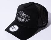 Kšiltovka New Era 9FORTY Trucker NBA Black on Black Team Logo Los Angeles Lakers Snapback