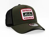 Kšiltovka New Era - Buffalo Patch - 9FORTY A-Frame Trucker - New Olive / Scarlet