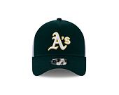 Kšiltovka New Era 9FORTY A-Frame Trucker MLB Team Script Oakland Athletics Dark Green / White