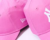 Dětská Kšiltovka New Era 9FORTY Kids MLB League Essential New York Yankees Wild Rose / White