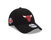 Kšiltovka New Era 9FORTY NBA Team Side Patch Chicago Bulls Black / Front Door Red